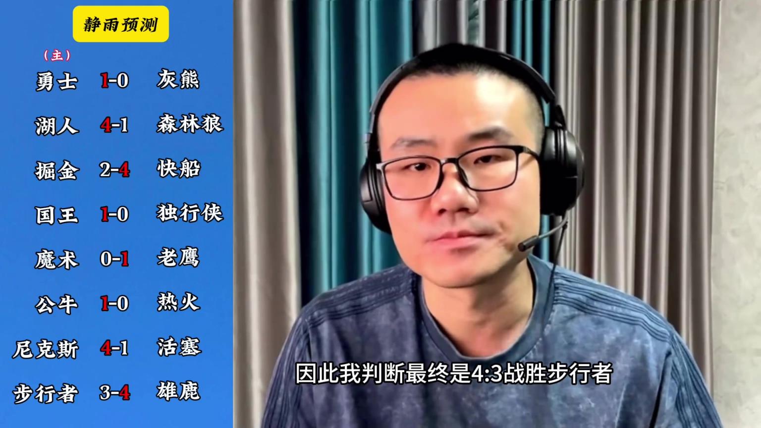 你同意嗎？靜雨對東西部季后賽球隊的預(yù)測：勇贏熊 湖船尼鹿晉級